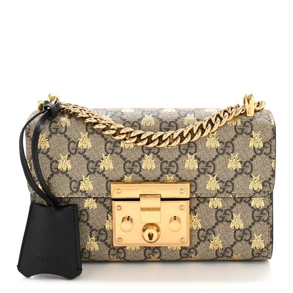Gucci Gg Supreme Bees Small Padlock #243668G12B